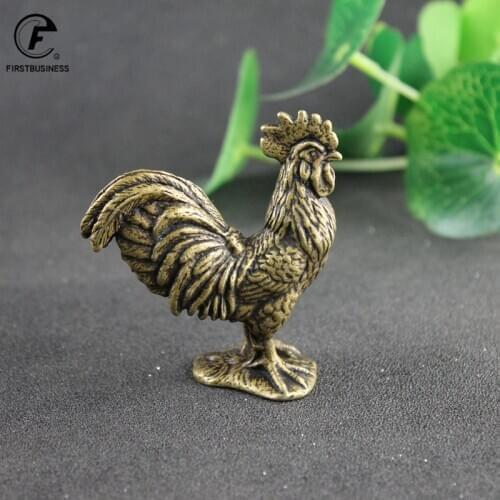 Vintage Copper Big Cock Bronze Ornaments Solid Pure Brass Animal Chicken Figurines Study Desktop Decorations Home Decor Model