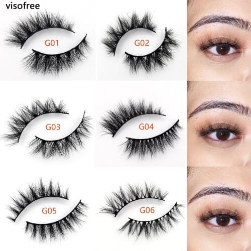 Visofree 3D Mink Lashes Fluffy Handmade Eyelashes 100% Cruelty-free Mink False Eyelashes Ultralight Lashes Natural Long Lashes