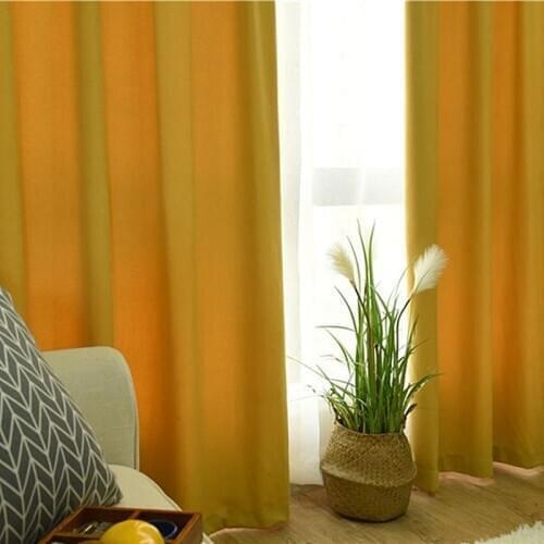 300cm Height Window Curtain Bedroom Left and Right Biparting Open Yellow Curtains Blackout Ceiling Installation Curtain Window