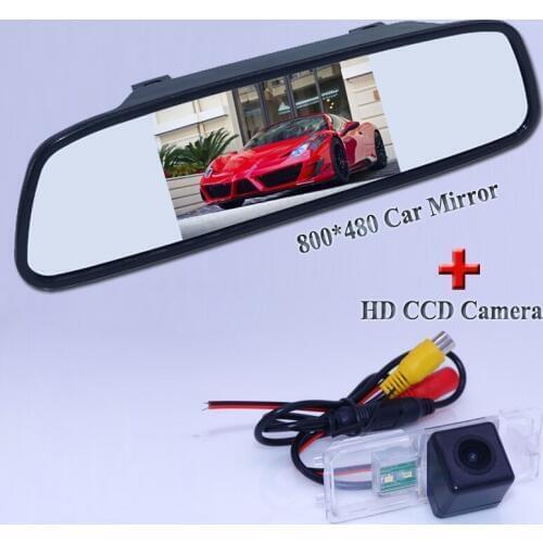 Hot sale 4.3" TFT Color LCD Auto Parking Rearview Monitors mirror for VW Polo Golf Jetta Magotan Passat B6 Bora