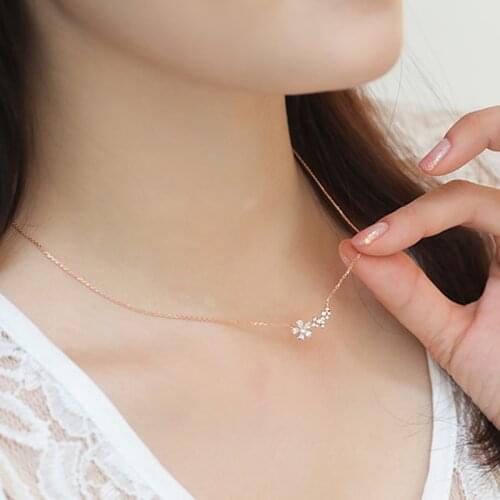 925 Sterling Silver Flowers Choker Necklaces Hot Sale Pure Silver Jewelry for Women Kolye Collares collana Colar