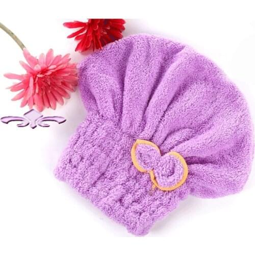 Microfiber Women Bathroom Hair Towel Quick-Dry Hair Hat Turban Super Absorbent Head Wrap Shower Cap Bath Towels