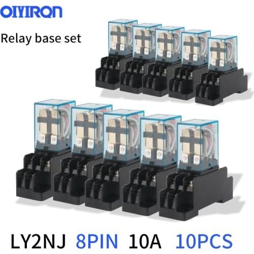 Coil Power Relay LY2NJ DPDT 8Pin Miniature Relay DC12V DC24V AC110V AC220V HH62P JQX-13F Series