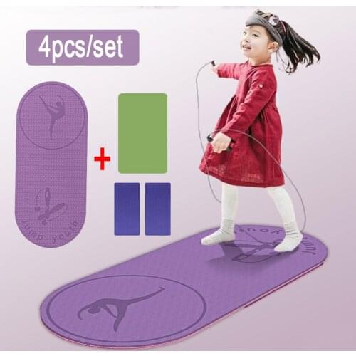 140*60CM Silent Jump Rope Yoga Mat TPE Mats Aerobics Skipping Buffer Pad Non-Slip Sports Fitness Cushion Floor Yoga Mat XA273A