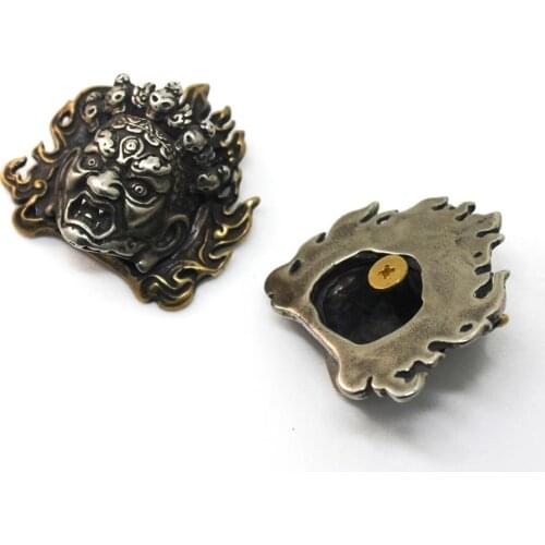 2 Pcs Brass Evil Myth Design Conchos Screw Back Rivets Leather Craft Bag Wallet Garment Decoration Cool Punk Style