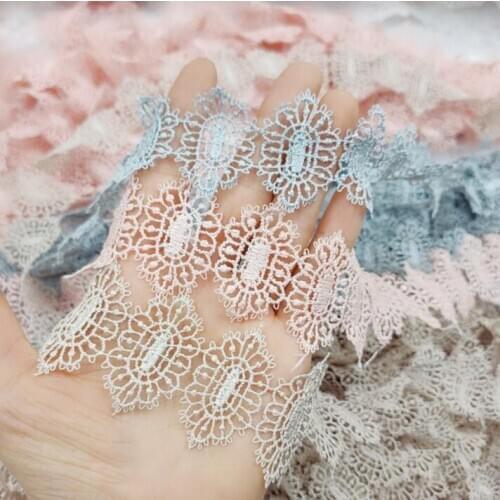 3 Meters Width 3.8cm Grey Pink Khaki Retro Style Embroidery Lace Trim Ribbon DIY Apparel Underwear Curtain Sewing Accessories