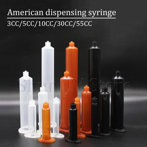 30 Pcs American Dispensing Syringe Barrel Dispenser Industrial Syringes Tube with Stopper for Industrial Dispensing