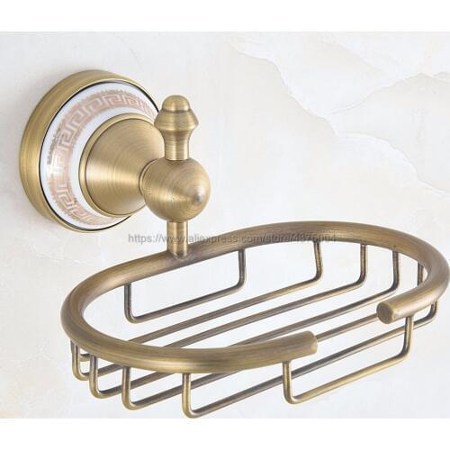 Antique Brass Soap Dishes Wall Mounted Soap Dish Soap Holder Box Soap Basket Holder Bathroom Accessories Nba577