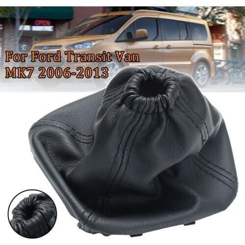 Car Gear Shift Collar Lever Shifter Gear Ring Shifter cover Boot Cover Gaiterstick PU Leather For Ford Transit Van MK7 2006-201