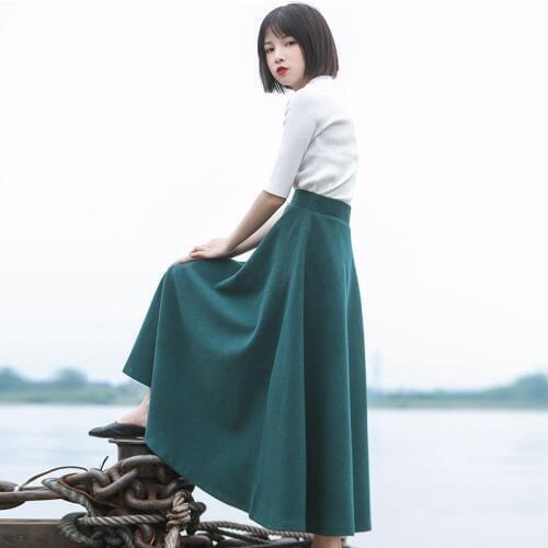 Free Shipping 2021 New Fashion Long Maxi Thick A-line Skirts For Women Plus Size XS-6XL Customized Winter Woolen Skirts Warm