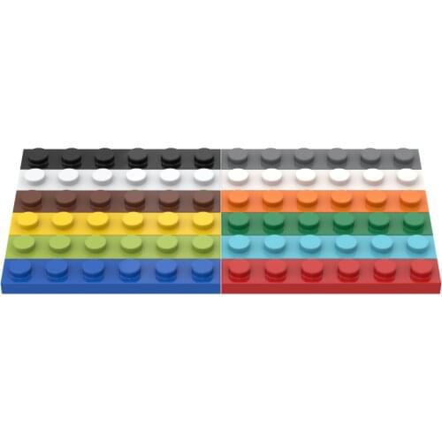 [MOC Hub] 40PCS Plate 1*6 Building Blocks Compatible Major Brand Kids Toys 3666 Early Learning Education Gifts