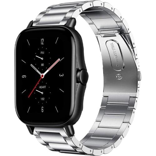 Bracelet For Amazfit GTS/2/2e/GTS2 Mini/GTR 42mm/47mm/GTR2/2e/stratos 2/3 Stainless steel watch band 20mm 22mm Amazfit bip strap