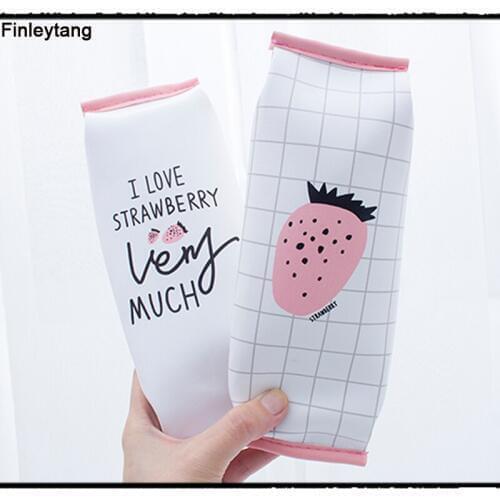 PU Leather Canvas Pencil Case Simple Creative Large Capacity Pencil Bag School Office Stationery Men & Women Student Pencil Case