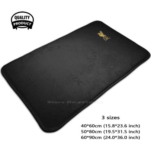Black 3D Soft Non-Slip Mat Rug Carpet Foot Pad Gold Golden Small Black Salah Mane Firminho Vandik Alison League Football Soccer