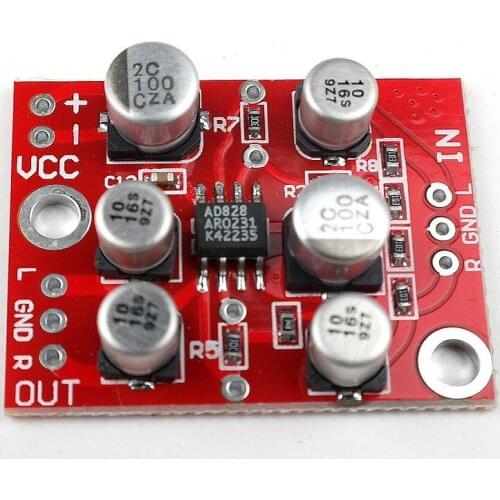 DC 3.8V-15V AD828 Stereo Dynamic Microphone Preamplifier Board MIC Preamp Module Amplifier Board