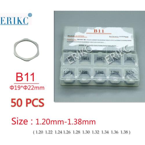 ERIKC B11 Common Rail injector shims and gasket kit, fuel injector adjustment standard sealing washer size 1.20mm--1.38mm