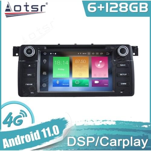 Android 11 6+128GB For BMW E46 Car GPS Navigation Auto Stereo Multimedia Radio Video Player Carplay DSP 4G SIM Tape Headunit