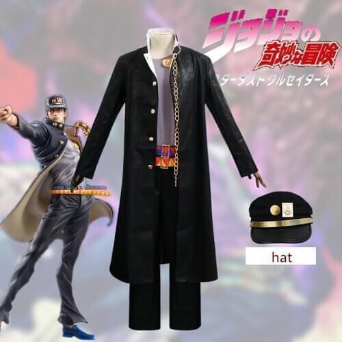 Kuujou Joutarou Cos Anime Jojos Bizarre Adventure Cosplay Costume Kujo Jotaro Cosplay Uniform Set Outfit Halloween Clothing