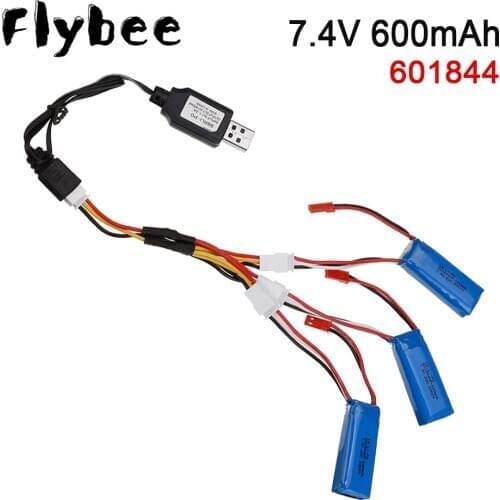 3Pcs/set 7.4V 600mAh Lipo Battery for WLtoys K969 K979 K989 K999 P929 P939 RC Car Parts 2s Battery for WLtoys K969 Accessory