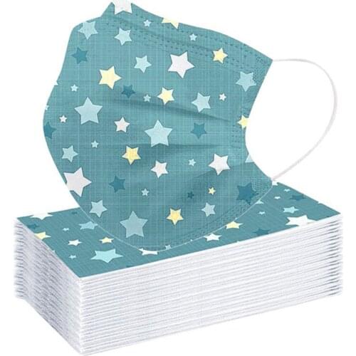Cosplay 50pcs Disposable Mask Childrens Fashion Star Printed For Face Bandana Mouth Cover Mascarillas Halloween Cosplay