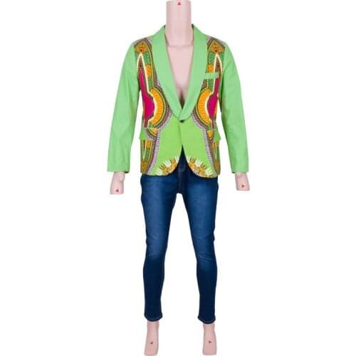 In Stock Men Blazer Coat African Print Clothing Outwear Coat African Clothes for Men XH147