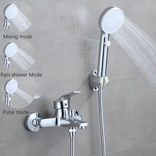 Handheld shower combination set home bathroom accessories shower set 3 mode hot and cold water mixer shower set with hose