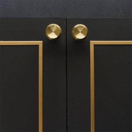New Nordic Brass Light Luxury Cabinet Door Handle Single Hole Flared Drawer Knob Handles