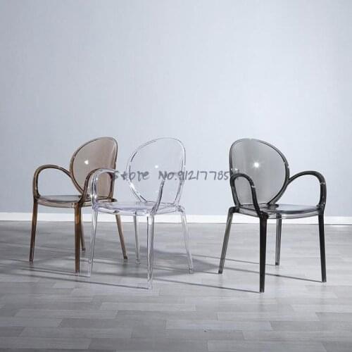 Nordic Original Designer Armrest Transparent Ghost Devil Light Luxury Simple Casual Restaurant Coffee Net Red Photo Dining Chair