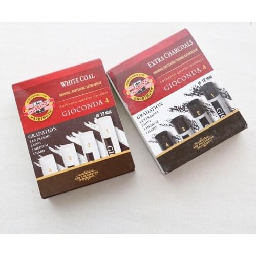 Original KOH-I-NOOR Charcoal Pen Charcoal Drawing Sketch Black White High Gloss Carbon Stick Color Chalk