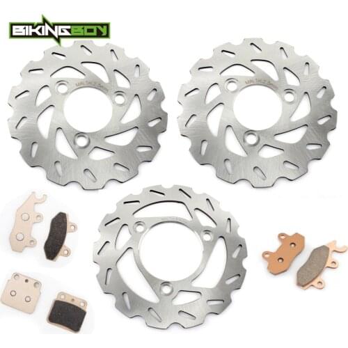 BIKINGBOY Front Rear Brake Discs Rotors Disks + Pads For Suzuki LT-R 450 06 07 08 09 10 11 LTR 450 Quad Racer 2008 2009 2010 Set