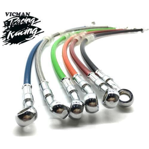 Motorcycle Dirt Bike Braided Brake Hose Line Steel Brake cable Hydraulic Banjo pipe 400mm-1500mm for motorcycle Universal Racing