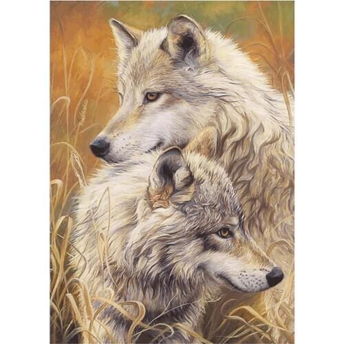 5D Full Square Diamond Painting Wolf Animal Diamond Embroidery Rhinestone Mosaic Kit DIY Cross Stitch Home Decoration Gift