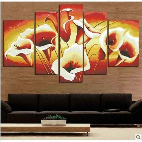 Embroidery Package First Class Cross Stitch Kits Callalily Flower Beautiful Life 5 Pieces Best Choice Factory Direct Sell