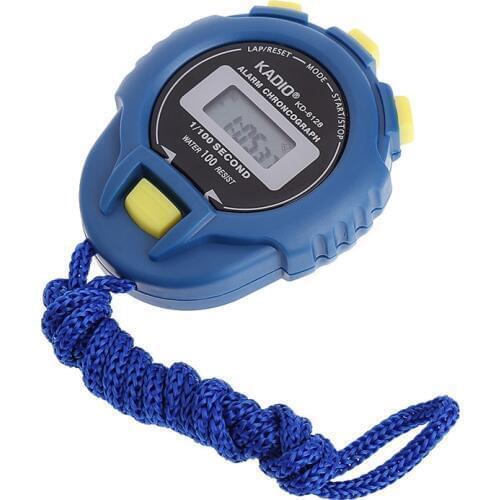 Handheld Digital LCD Sports Stopwatch Chronograph Counter Timer with Strap