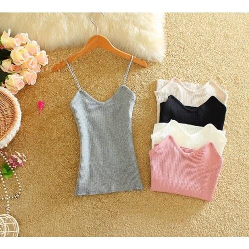 Sexy Women Knitted Camis Summer Solid Woman Slim Crop Tops Ladies Casual Tanks Top Womens Singlet Vest