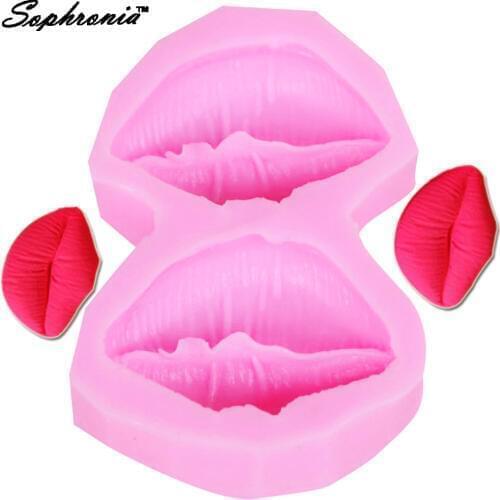 Sophronia M186 2-Hole lip mouth shape silicone mold Fondant Decoration Fondant Chocolate Pudding Silicone Mold Cake Tools