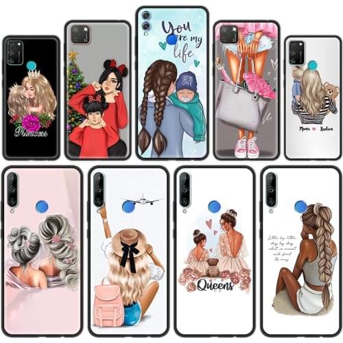 Baby Mama Super Mom Girl Silicone Soft Case Cover For Honor 8X 9X 10 Lite 20 30 Pro 20e 20S(6.15) 30i Play 9A Luxury Phone Shell
