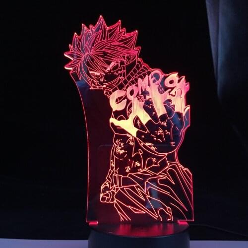 Fairy Tail Led Light Anime Figure for Home Decoration Birthday Gift Manga 3D Night Lamp Natsu Dragneel Fairy Tail