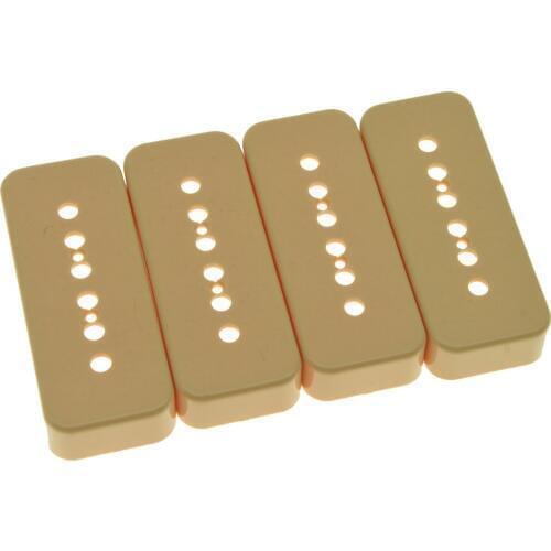 KAISH Pack of 4 Ivory/Black Plastic P90 Soapbar Pickup Covers Soap bar Guitar Pickup Cover Pole Spacing 1-15/16"(49.2mm)