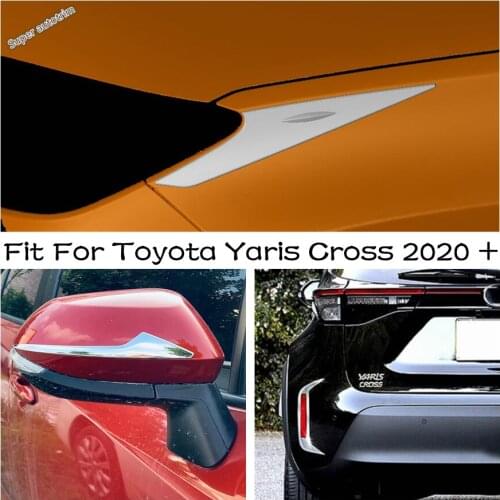 Headlight Eyelids Eyelashs / Rear Window Spoiler / Rearview Mirror Strip / Fog Lamp Cover Trim For Toyota Yaris Cross 2020 2021