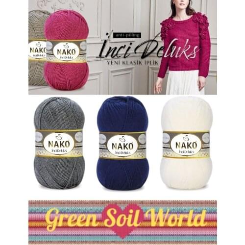 Anti-Pilling Knitted Yarn - 8 Color Options - 250 Meters(100gr) - Knitting Yarn Ball - Nako Pearl Deluxe - Premium Acrylic - Cardigan - Sweater - Blouses - Decoration Materials - Scarf - Accessories - DIY