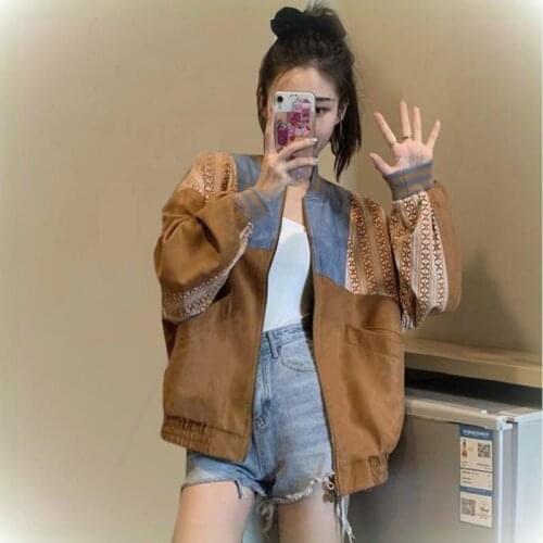 Baseball Jacket Womens Spring And Autumn 2021 New Retro Hong Kong Style Loose Casual Jacket
