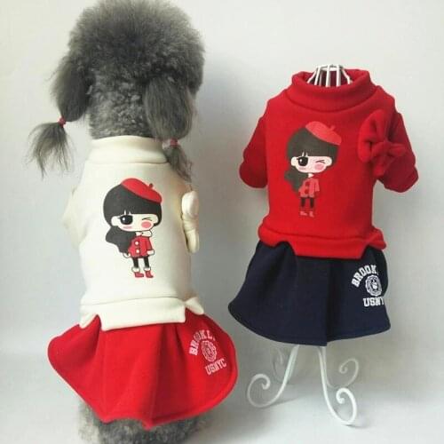 Winter Dog Dress Cat Puppy Skirt Small Dog Clothes Chihuahua Yorkie Clothing Poodle Pomeranian Schnauzer Pet Dresses Dog Outfit