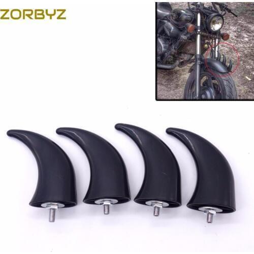 ZORBYZ Black Front Fender Horns Decoration For Harley Honda Ymaha suzuki Kawasaki Motorcycle