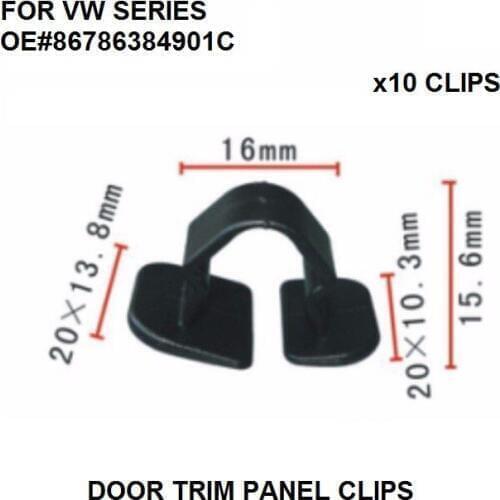 10X Clip Insulator Cover Clip Attaching Bonnet Seal for VW Caddy, Golf, Passat, Polo, Sharan. Vento Bonnet OEM: 86786384901C NEW