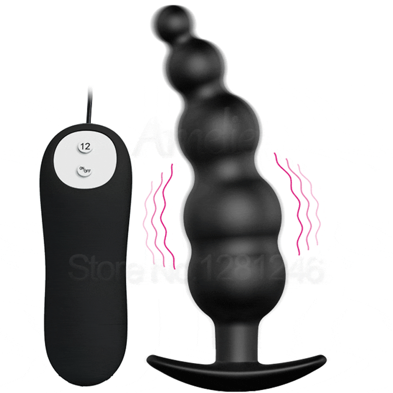 12 Speeds Anal Dildo Vibrator For Women Anal Beads Butt Plug Vibrating Prostate Massager Sex Toys for Men Gay Male Masturbators
