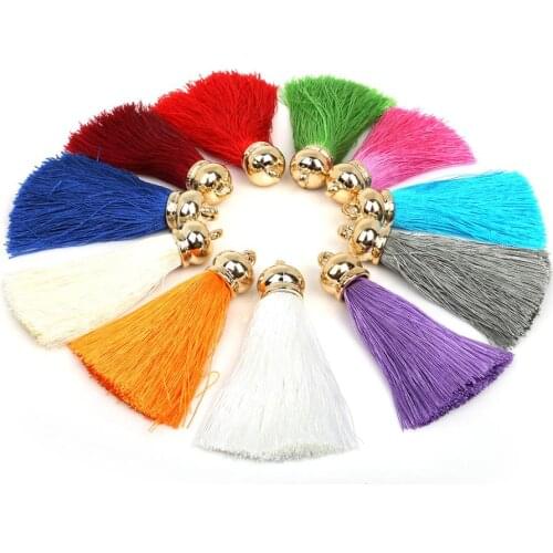 2Pcs 70mm Silk Tassel Fringe DIY Clothing package Key Chain Bag Findings Pendants Crafts Handmade Jewelry Making Accessories