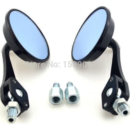 2016 latest Motorcycle Mirror Round Motorcycle Blue Glass Mirror 8mm&10mm