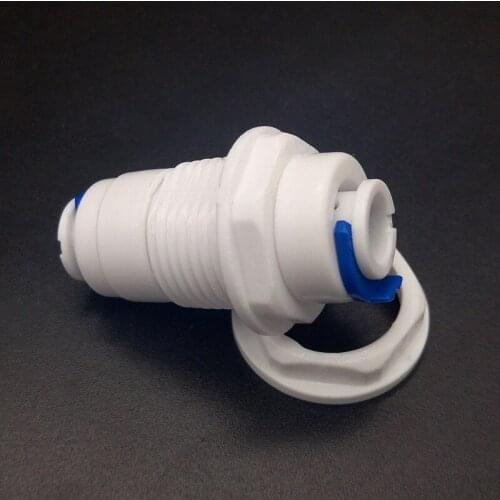 3 PCS 1/4" Tube RO Water Straight Bulkhead Fittings Quick Connector RO Water System