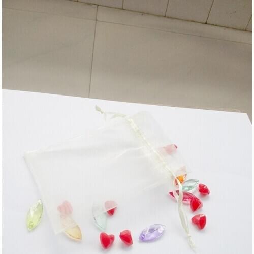50pcs 15*20 Beige gift bags for jewelry/wedding/christmas/birthday Organza Bags with handles Packaging Yarn bag